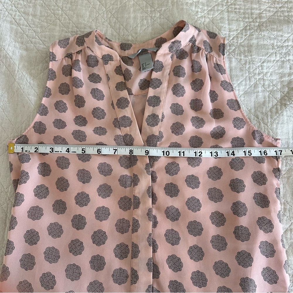 H&M Pink and Black Shirt Dress Sleeveless V-neck Fully Lined Size 4 - Picture 4 of 9